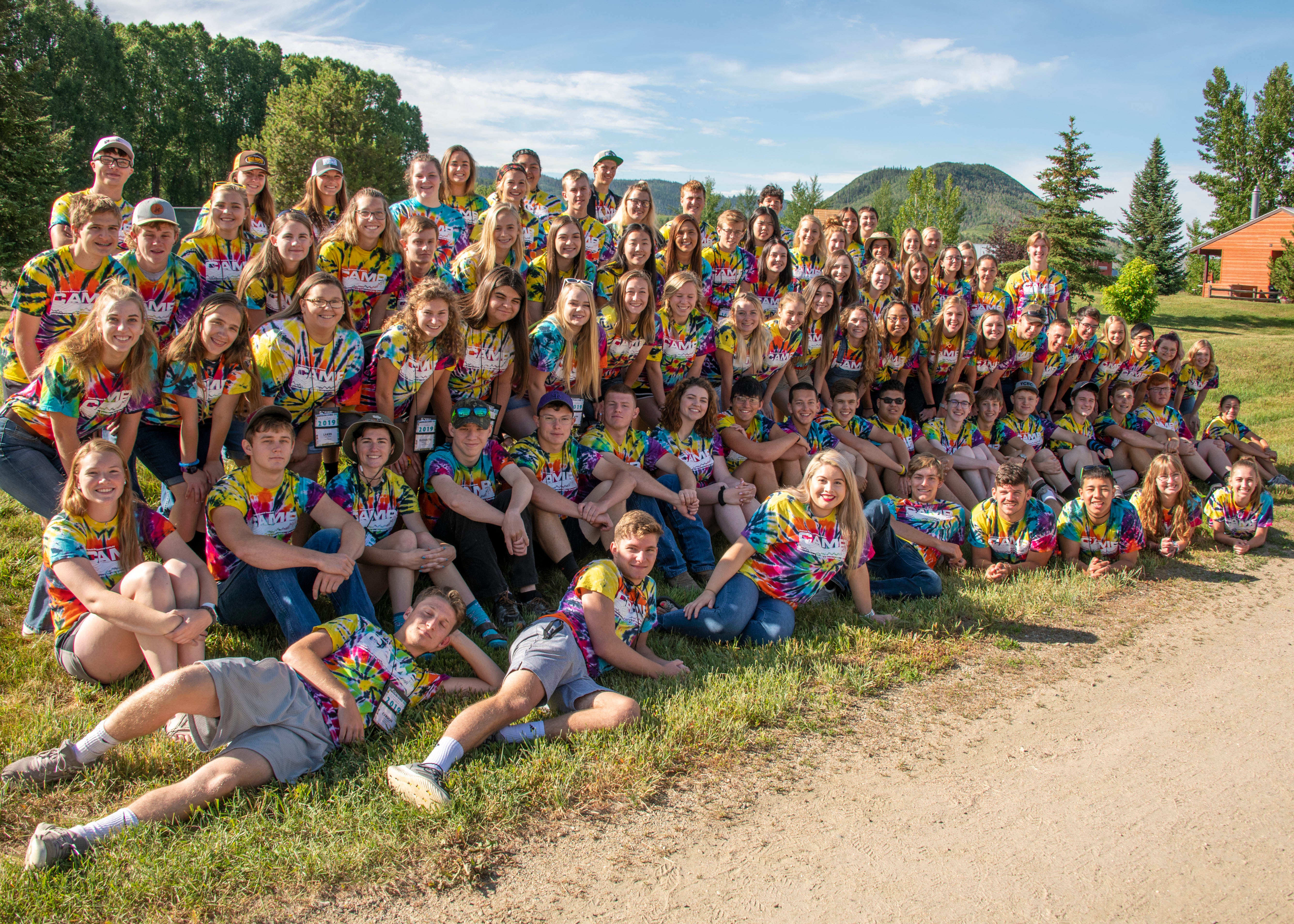 2019 CYLC Group Photo in tie dye shirts