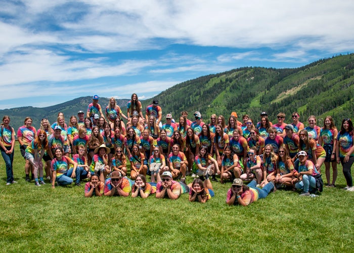 2023 CYLC Group Photo in tie dye shirts
